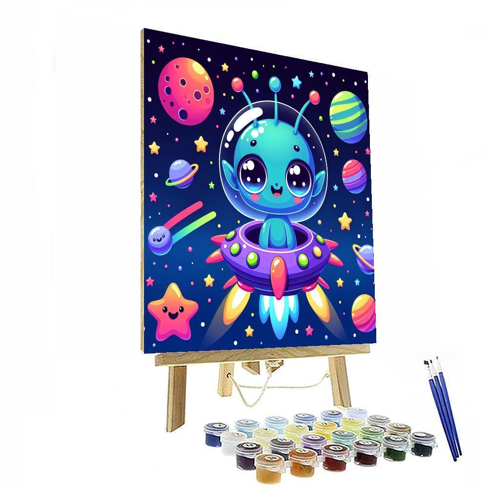 Exploring Space With Aliens Paint By Numbers