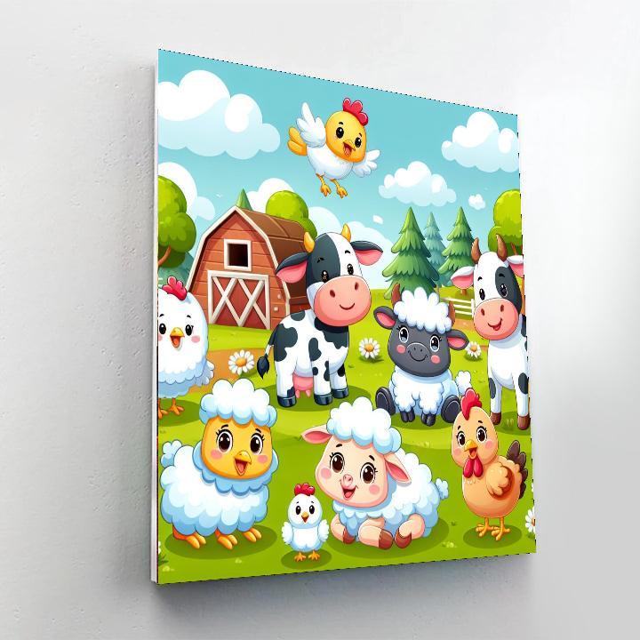 Animal Friends On A Farm Numbered Painting Kits