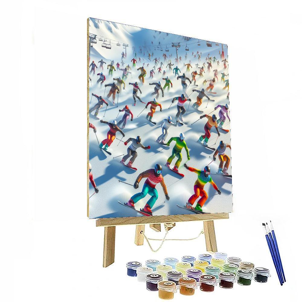 Dynamic Winter Sports Scene Painting By Numbers Kit