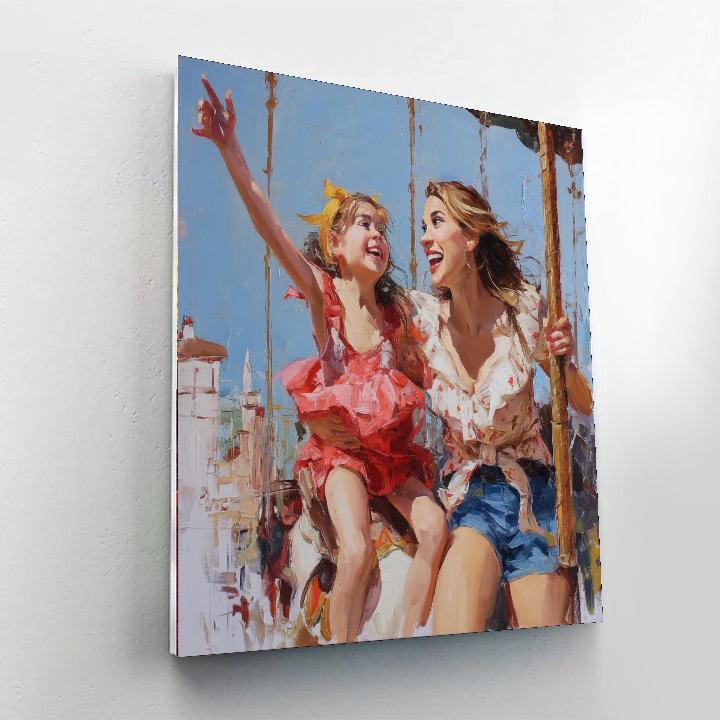 Mommy And Me At The Fair Numbered Painting Kits