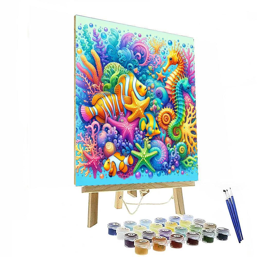 Little Mermaid's Ocean Whimsy Paint By Number