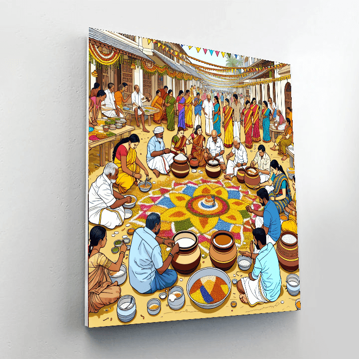 Pongal Festival - India Number Painting