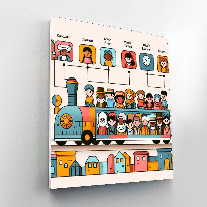 Time-traveling Train Paint By Color