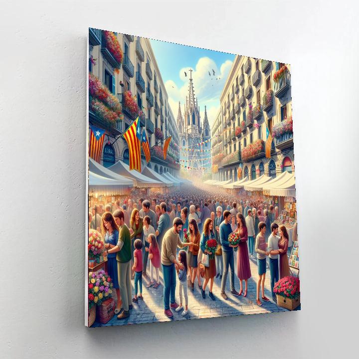 Sant Jordi's Day - Barcelona Paint By Color