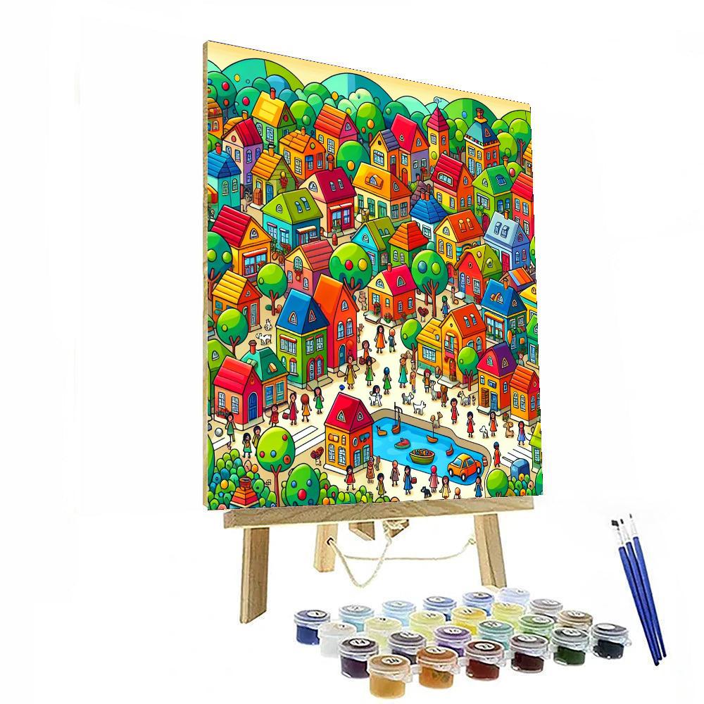 Vibrant Village Voyage Painting By Numbers Kit