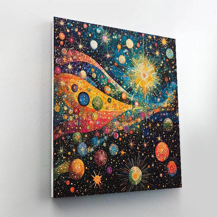 Paul Klee Inspired Ethereal Celestial Constellations  Number Painting