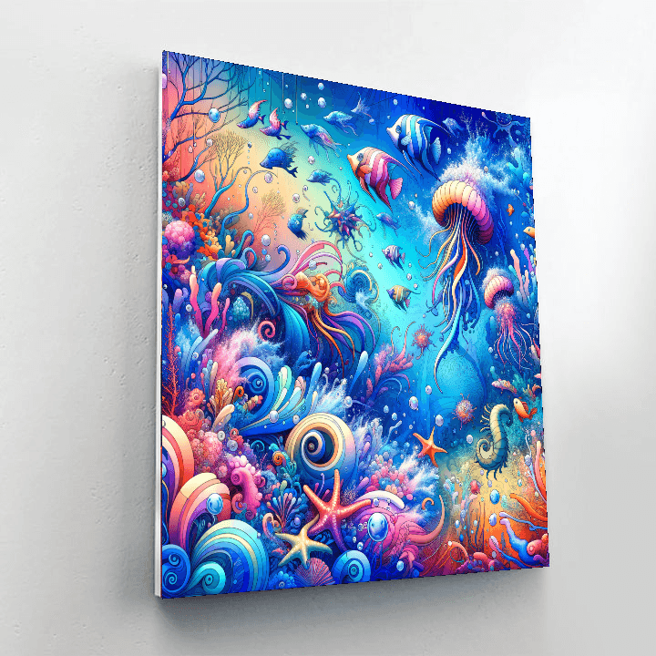 Bubbly Underwater World Painting Number Kit
