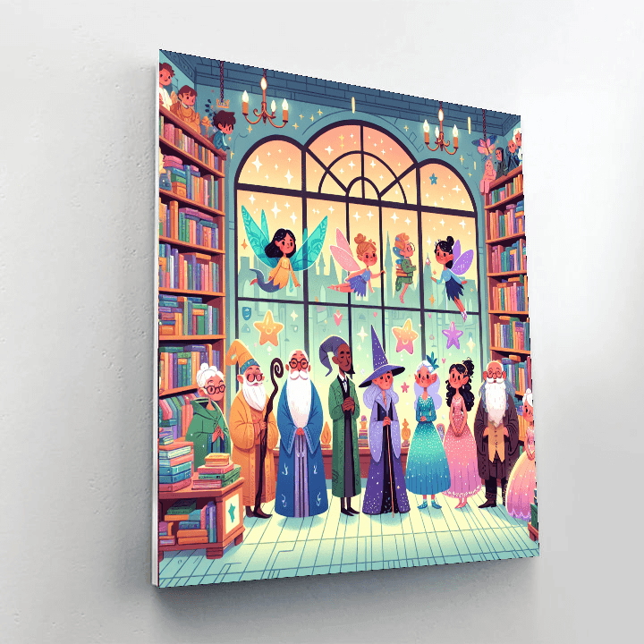 Magical Bookstore Adventure Paint By Color