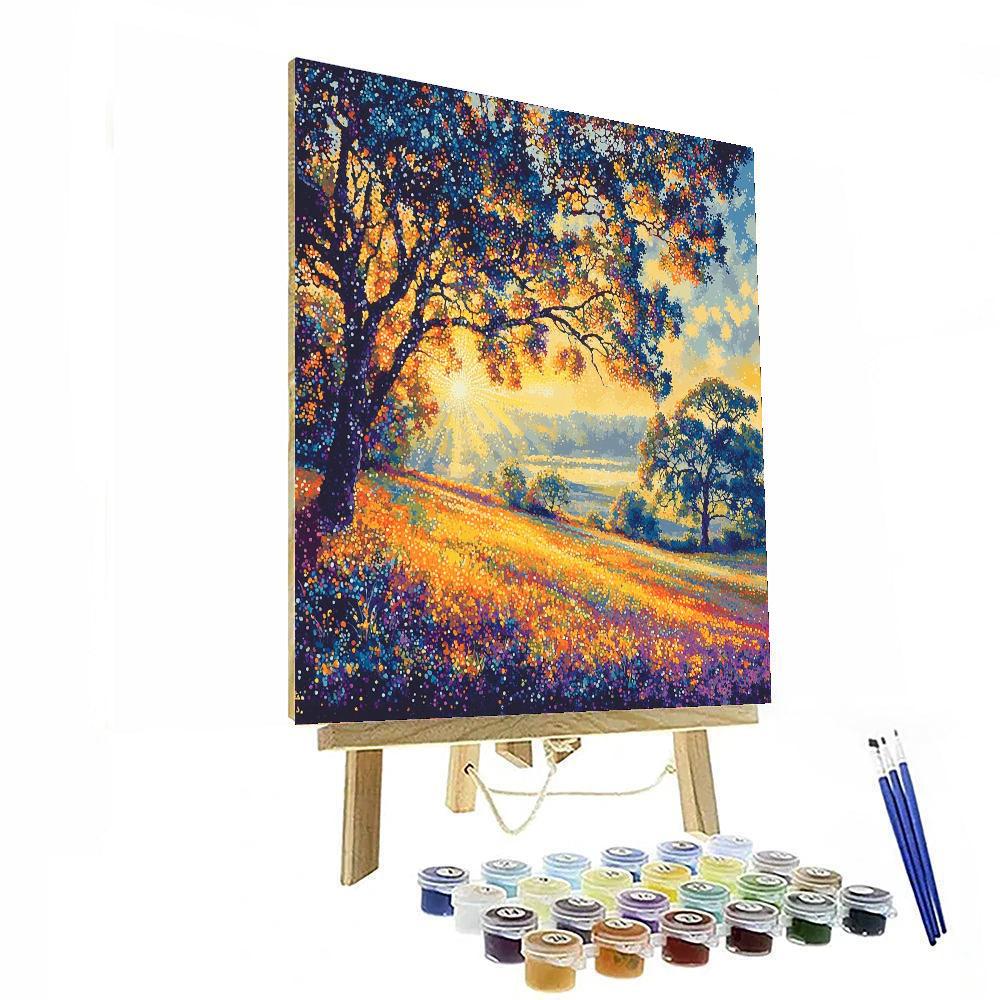 Georges Seurat Inspired Euphoric Sunburst  Paint By Numbers Art