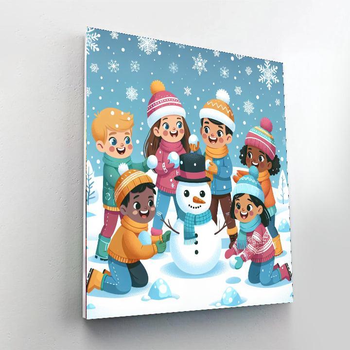 Cheerful Snowy Day Paint By Number