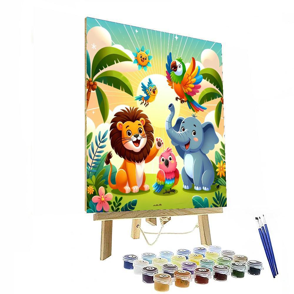 Funky Animal Kingdom Numbered Painting Kits