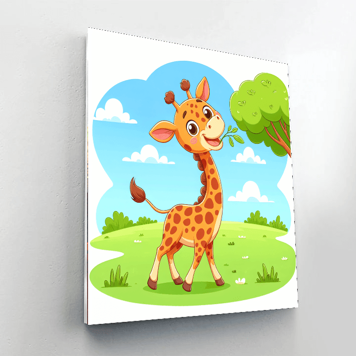 Adorable Giraffe Painting Number Kit