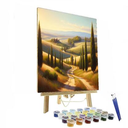 Sunny Tuscan Countryside Paint By Numbers Art