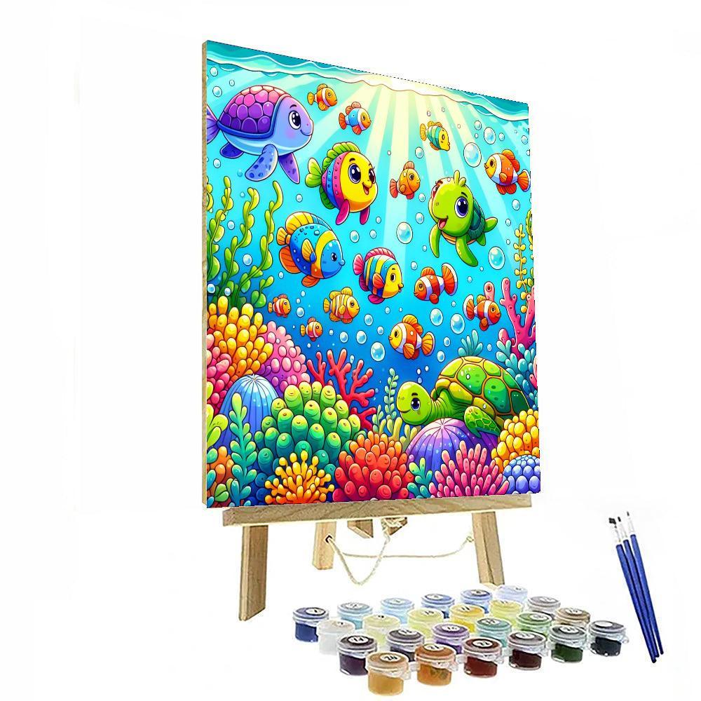 Brightly Colored Underwater World Painting By Numbers Kit