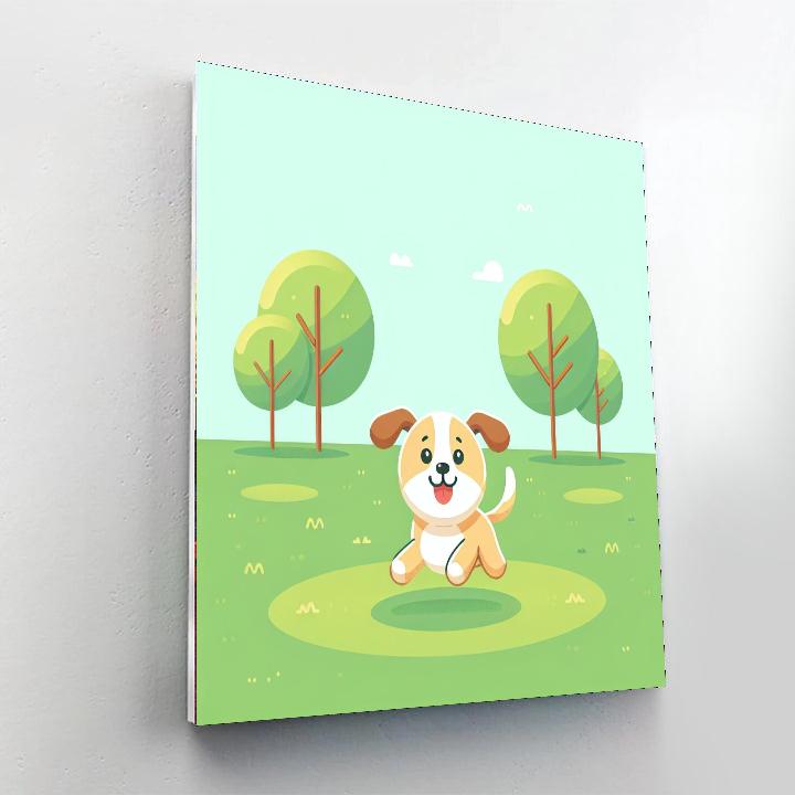 Joyful Puppy Park Romp Paint By Color