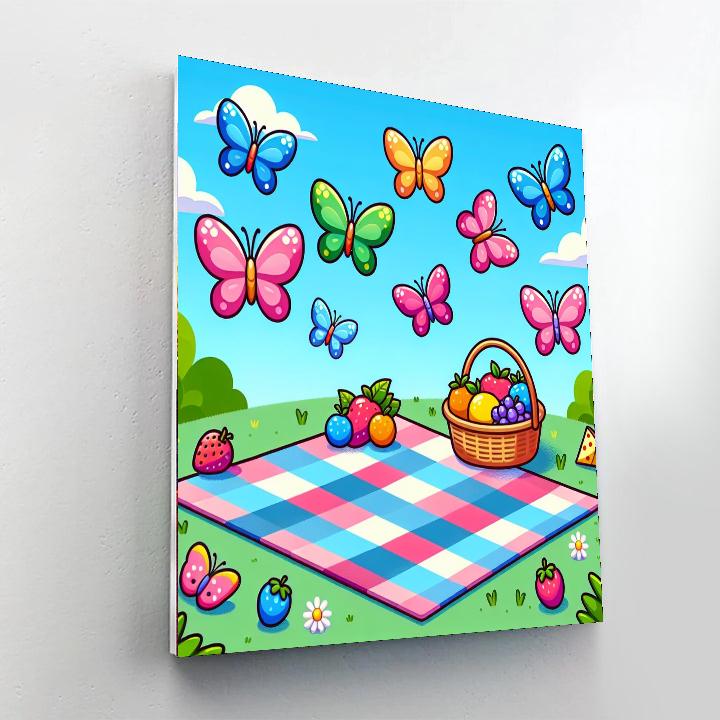 Butterfly Picnic Delight Paint By Numbers