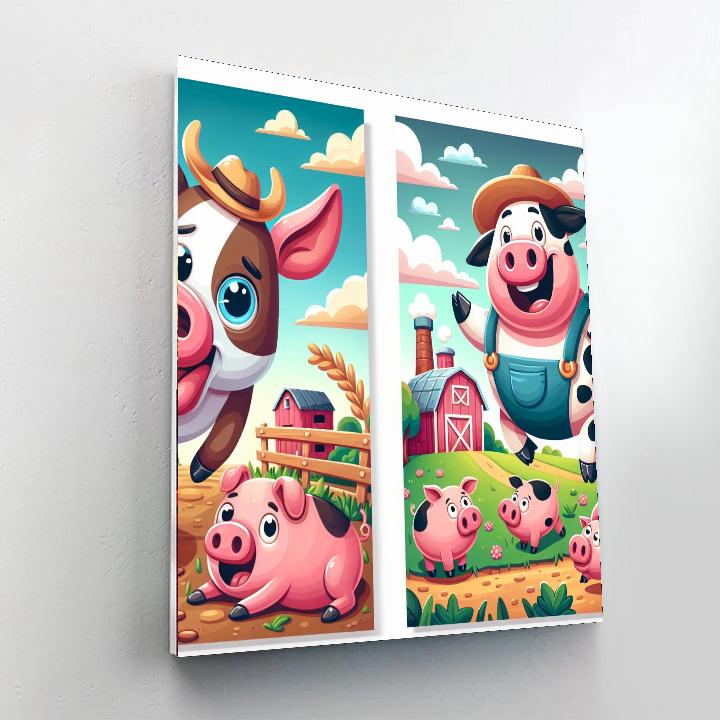 Funny Farmyard Number Painting