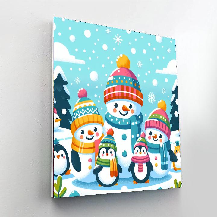 Magical Snowland Painting Number Kit