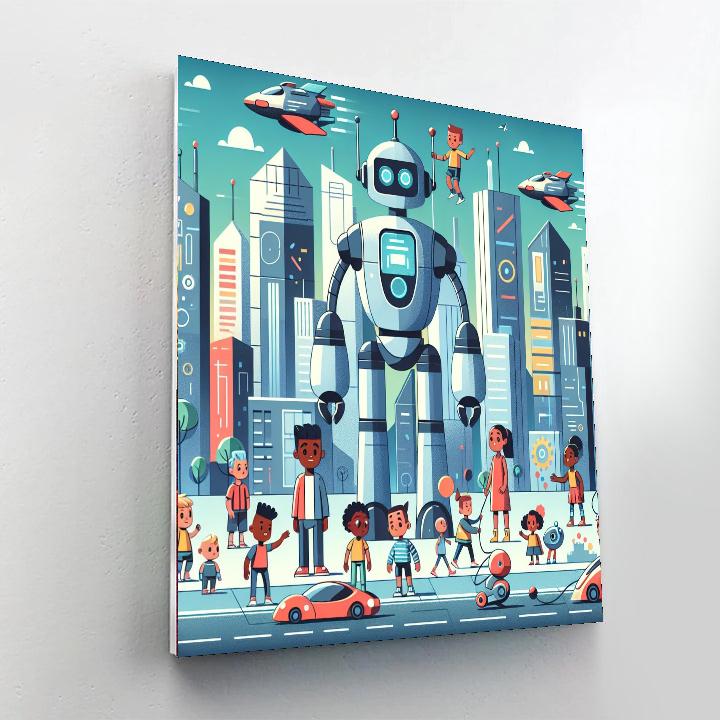 Robo Cityscape Paint By Number