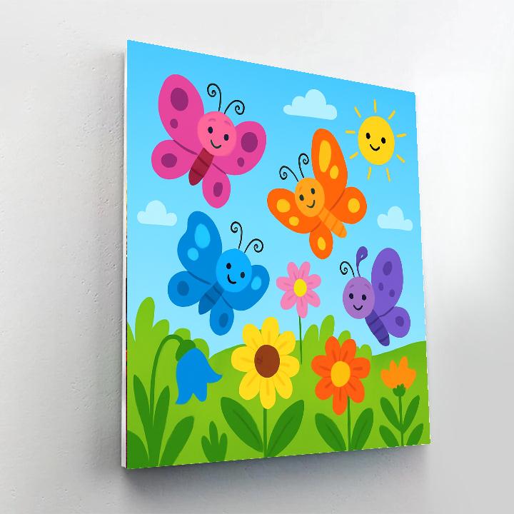 Bright And Breezy Butterfly Garden DIY Paint By Numbers