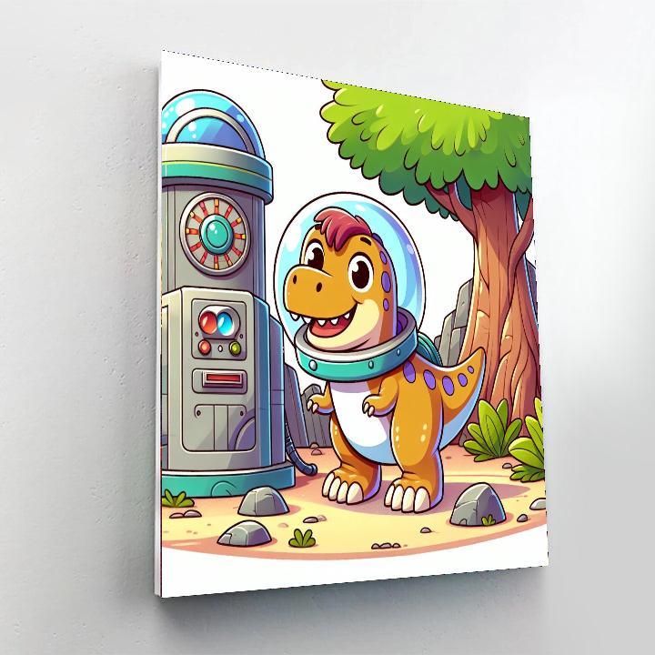 Time-traveling T-rex Expedition DIY Paint By Numbers