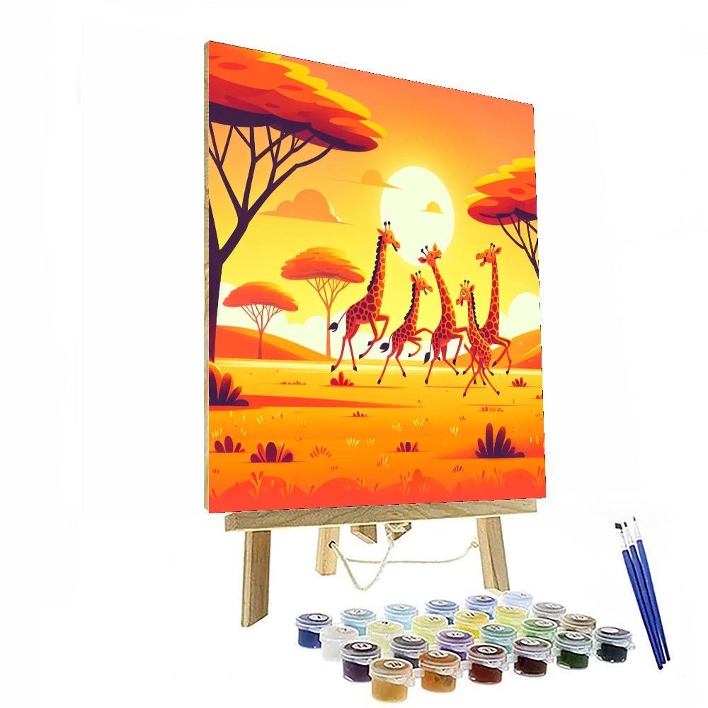 Giggling Giraffe Savannah Paint By Color
