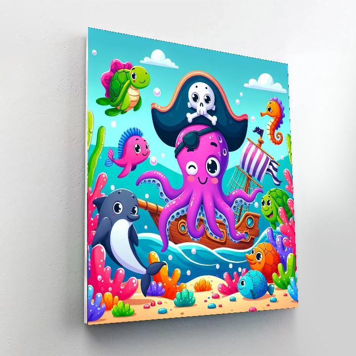 Giggles The Pirate Octopus Numbered Painting Kits