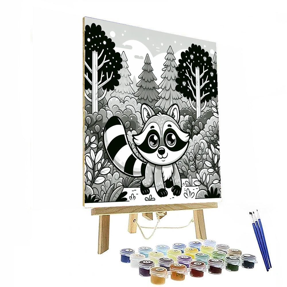 Forest Adventure With Little Raccoon Numbered Painting Kits