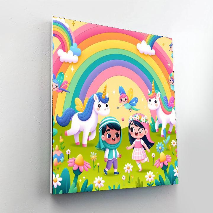 Fantasy Rainbow Meadow Paint By Color