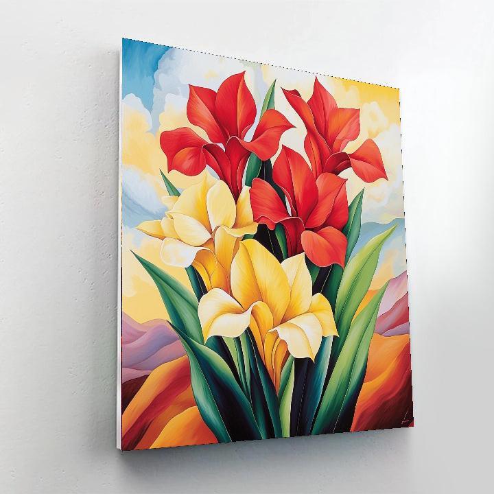O'Keeffe Inspired Charming Desert Blooms  Painting By Numbers Kit