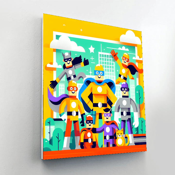Silly Superhero Squad Paint By Color