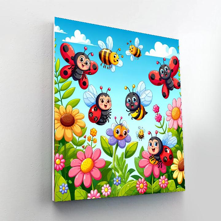 Whimsical Garden Bugs Paint By Number