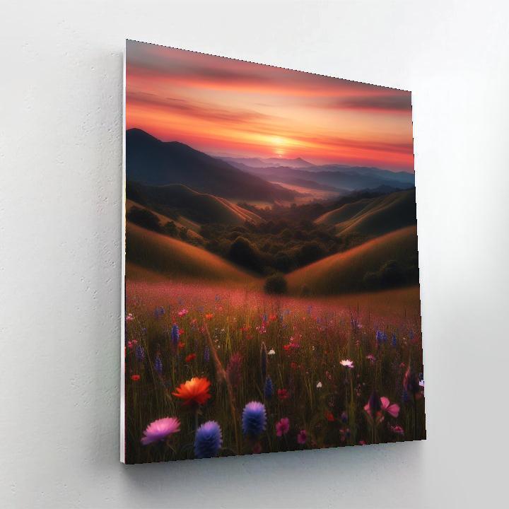 Peaceful Sunset Meadow Painting By Numbers Kit