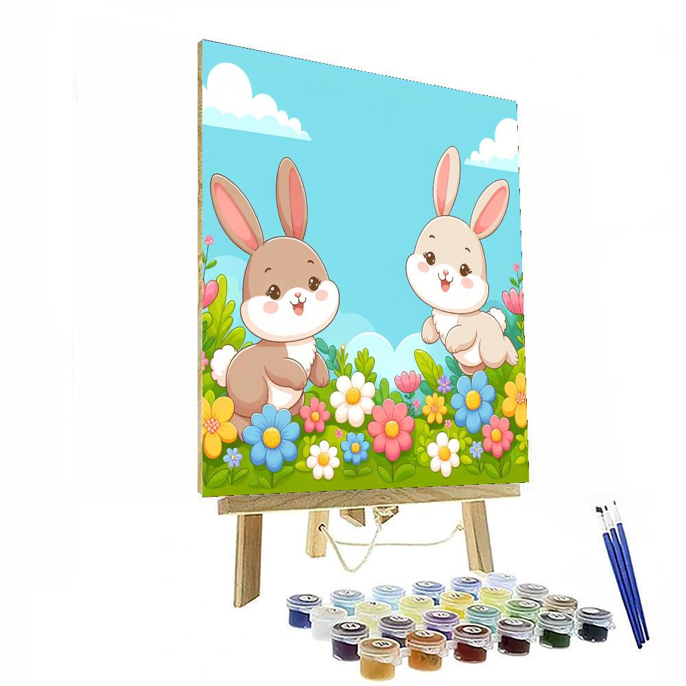 Curious Bunnies Number Painting
