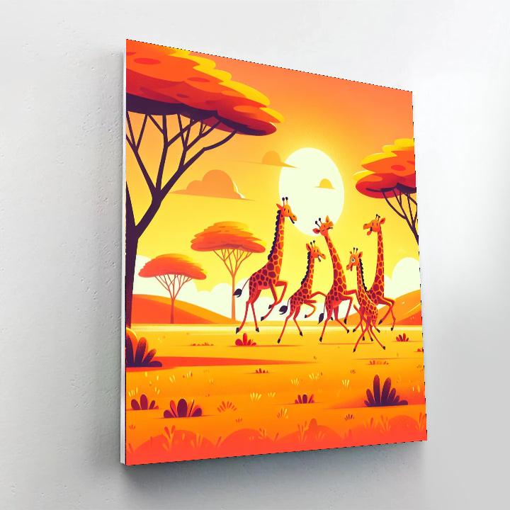 Giggling Giraffe Savannah Paint By Color