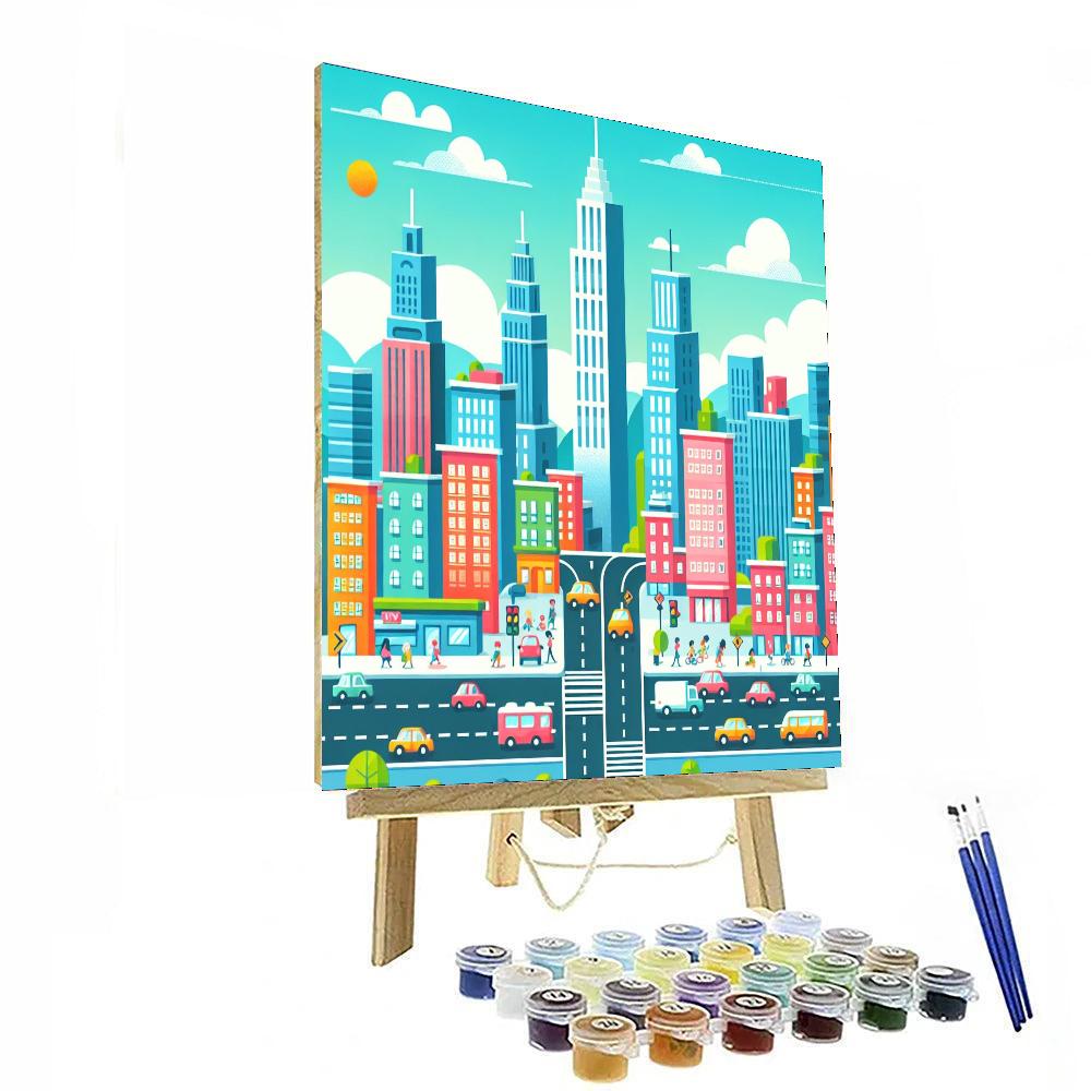 Busy Cityscape Numbered Painting Kits