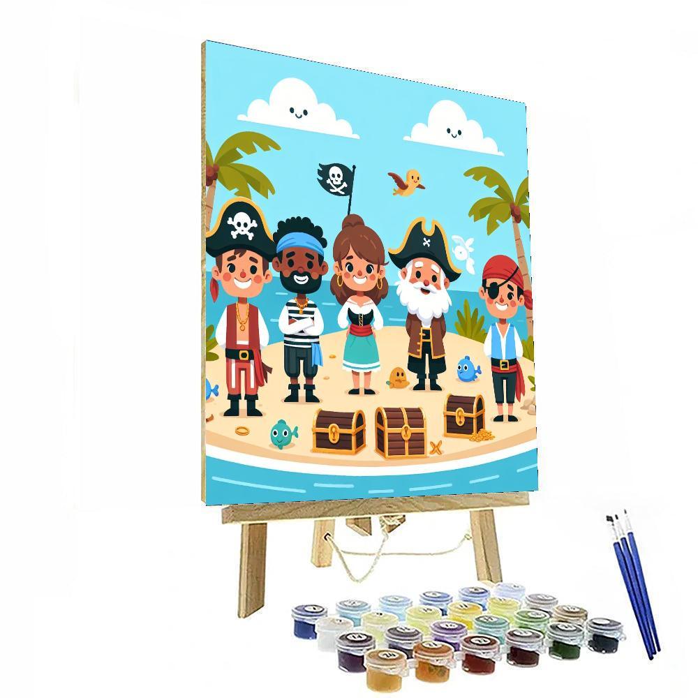 Silly Pirate Treasure Hunt Numbered Painting Kits