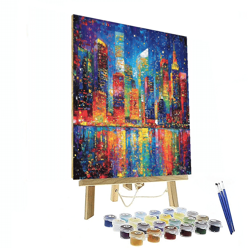 Jackson Pollock Inspired Abstract Nightscape  Paint By Color