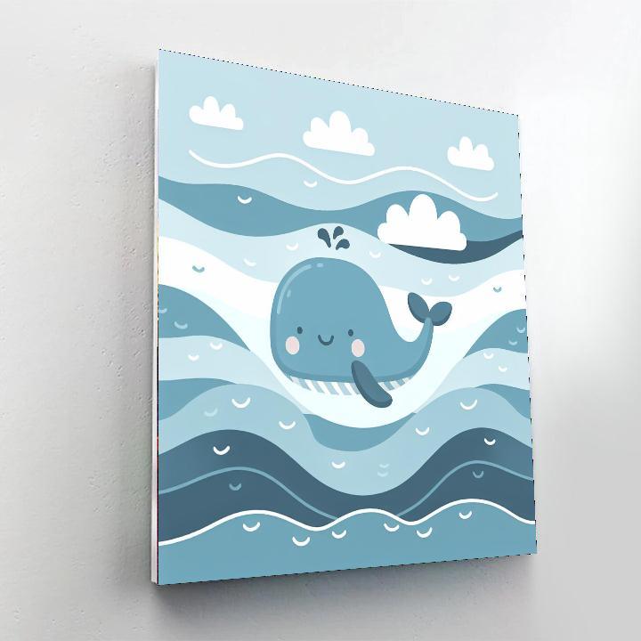 Friendly Whale Waves Paint By Number