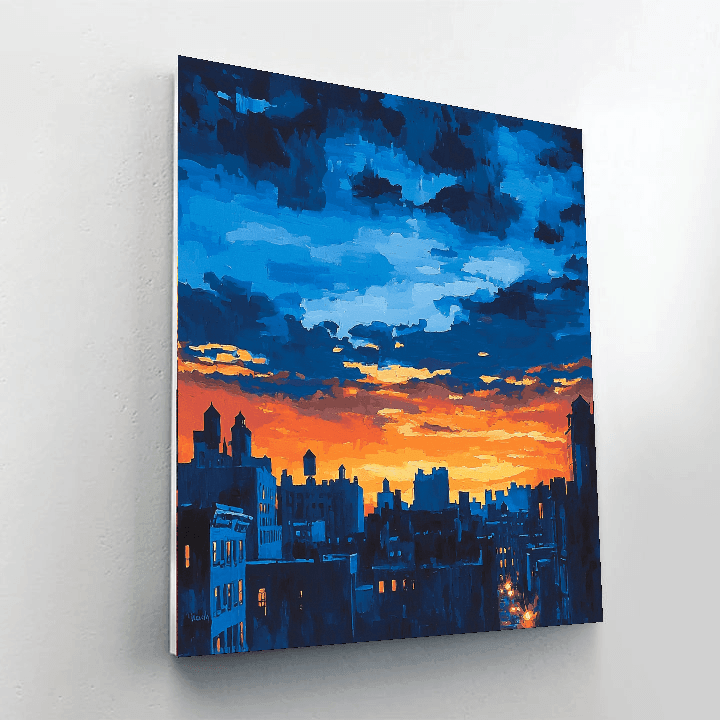 Edward Hopper Inspired Urban Sunset Vibes  Paint By Color