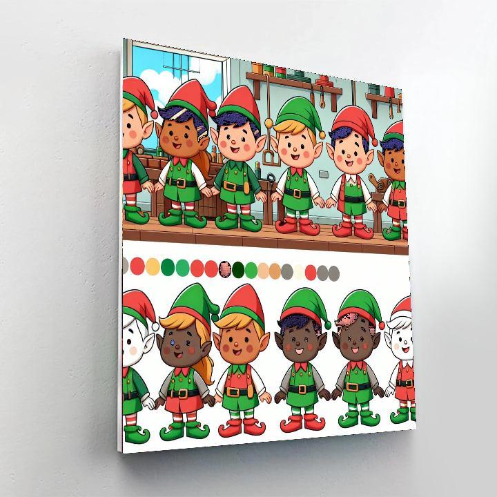 Merry Elf Workshop Paint By Color