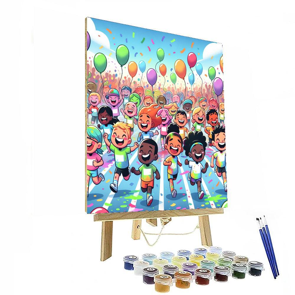 Rainbow Race Day Paint By Number