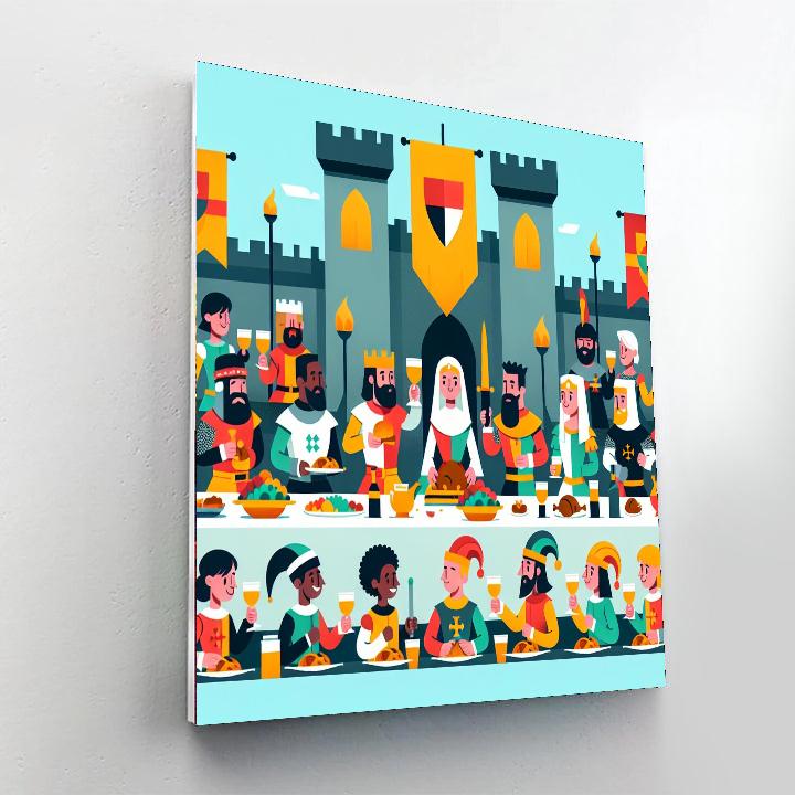 Medieval Feast And Fables Number Painting