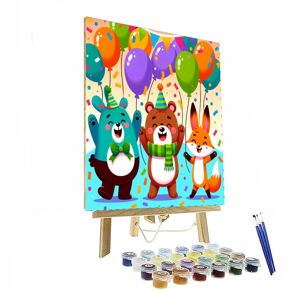 Cheerful Party Animals Paint By Numbers Kits
