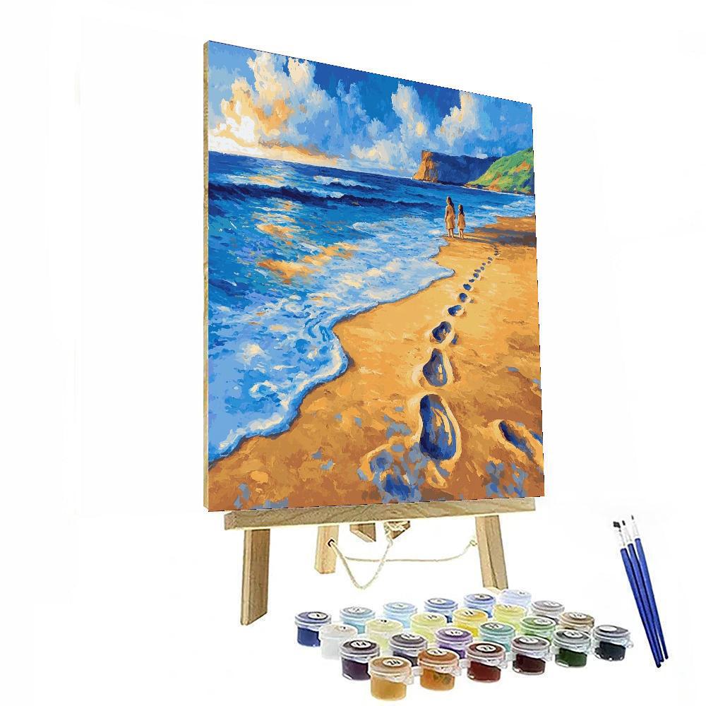 Footsteps In The Sand Numbered Painting Kits