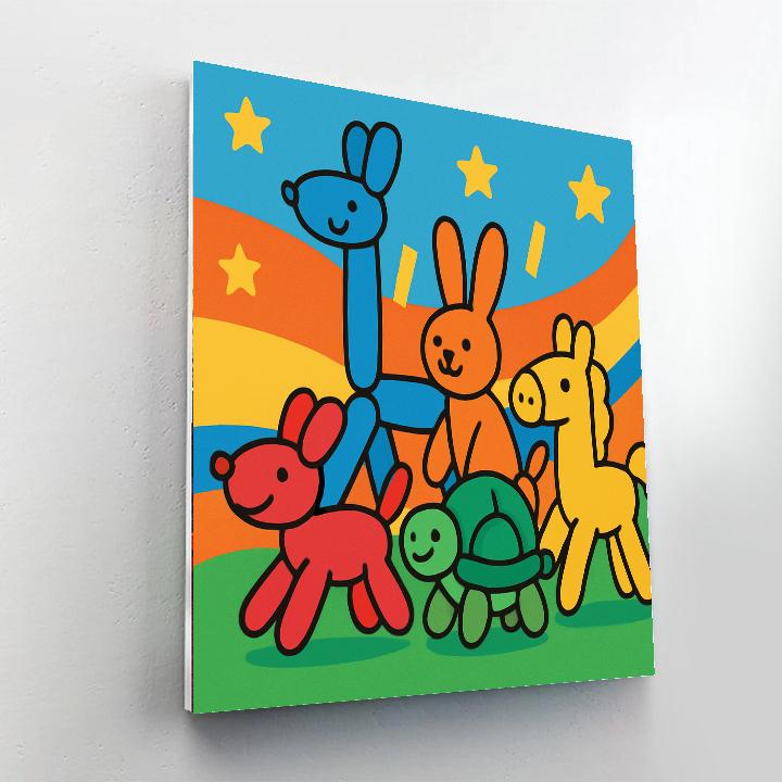 Balloon Animal Parade DIY Paint By Numbers