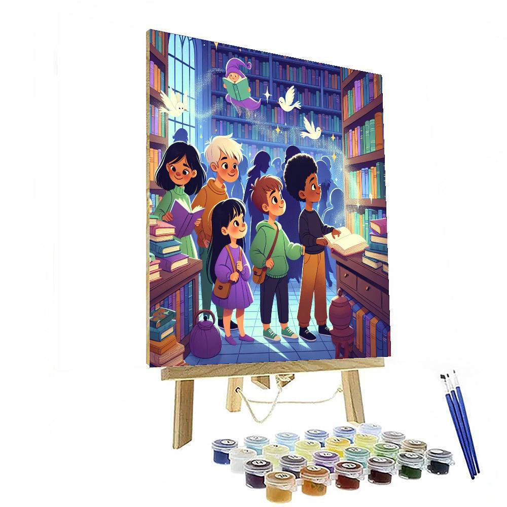 Enchanted Bookstore Adventure Painting Number Kit