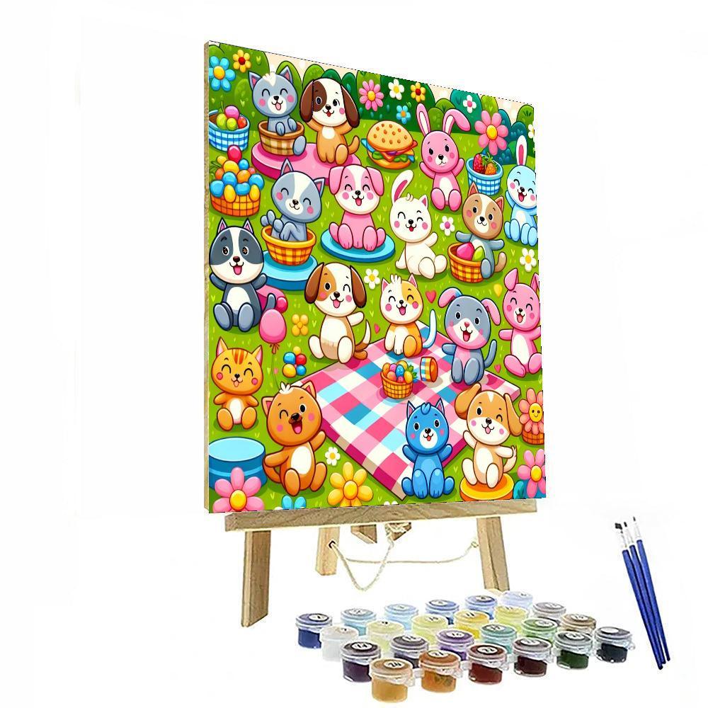 Animal Friends In The Park Paint By Numbers Art