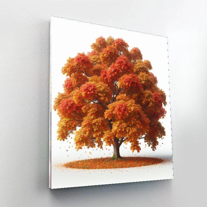 Majestic Autumn Tree Canopy Painting Number Kit