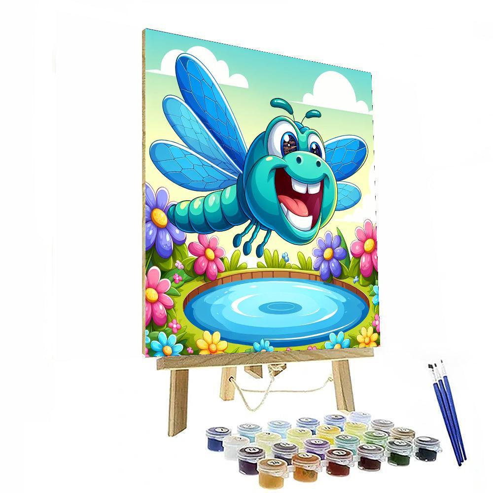 Silly Dragonfly Friend DIY Paint By Numbers